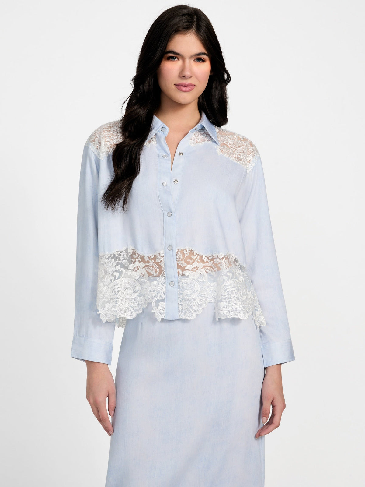 LS EVIE DENIM TOP