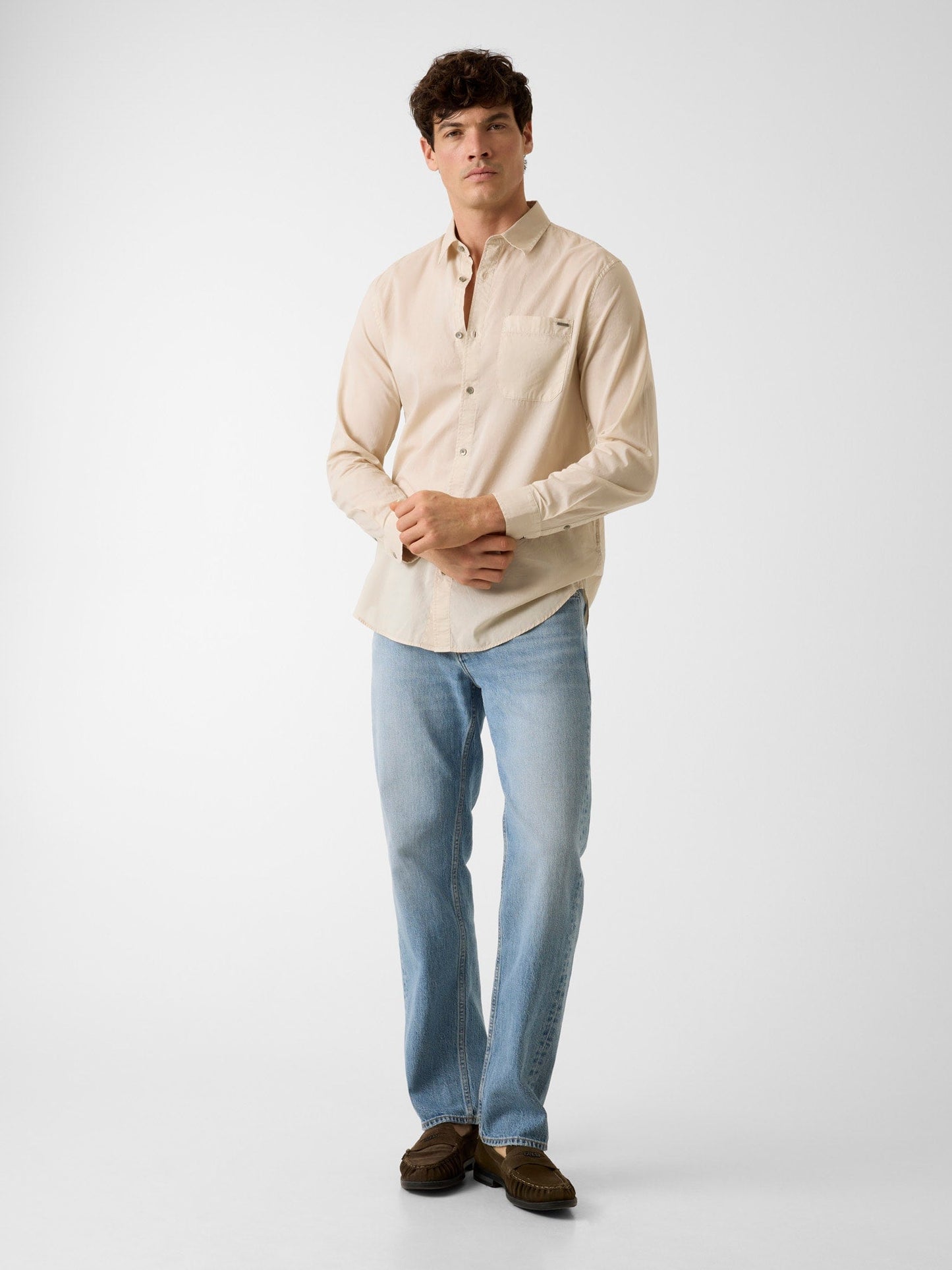 LS PKT CRINKLE SHIRT