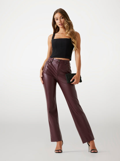 80S STRAIGHT PU PANT