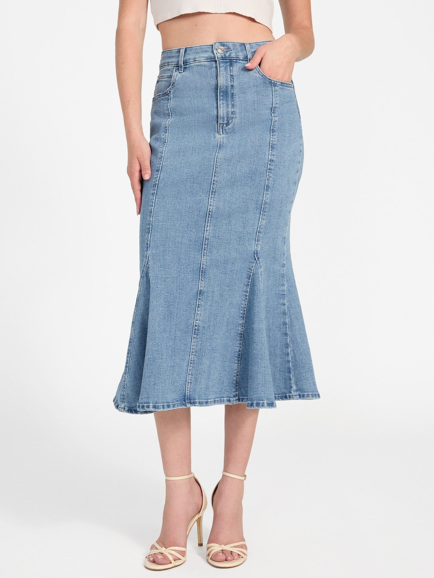 LIA DENIM MIDI SKIRT