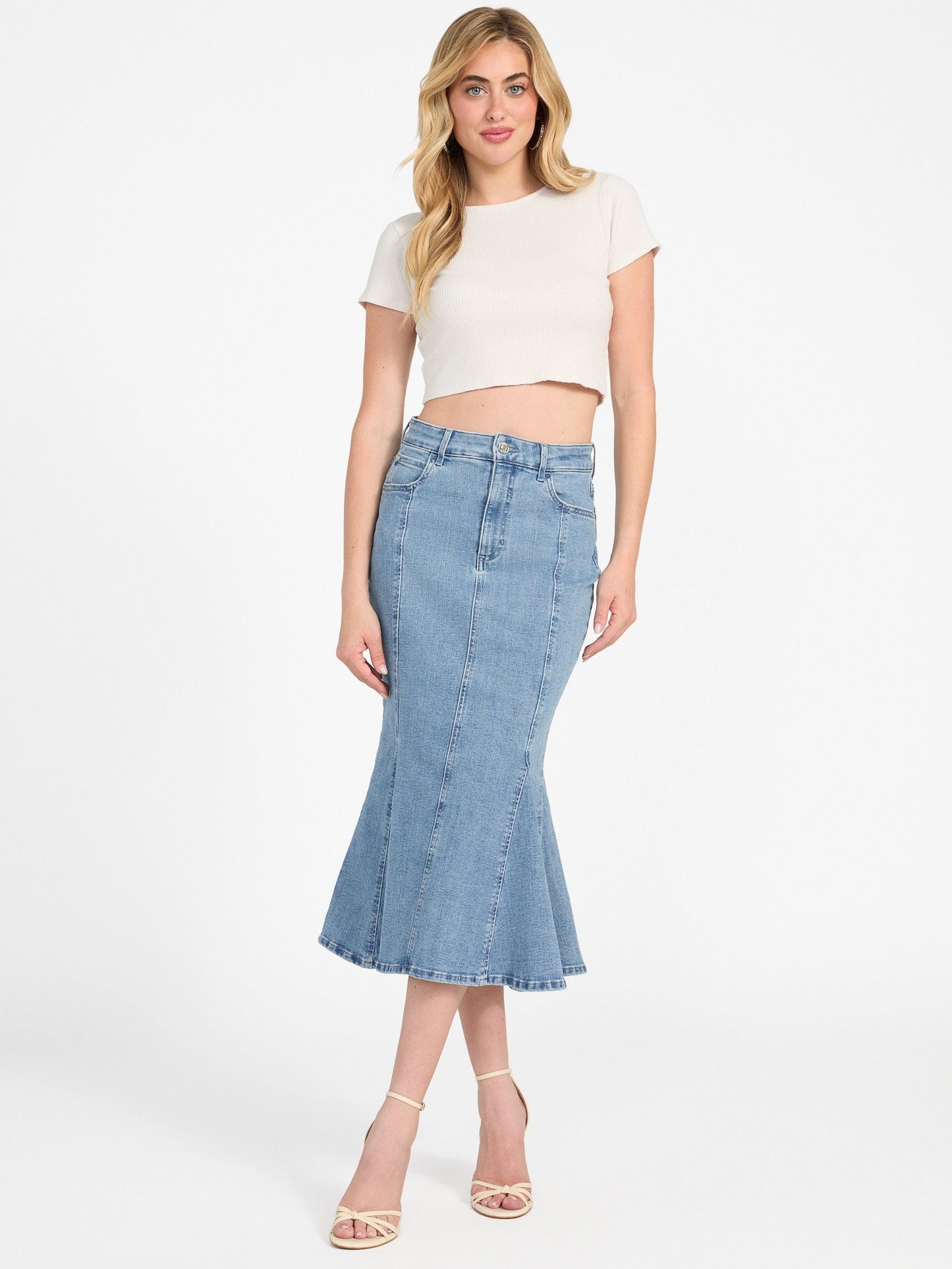 LIA DENIM MIDI SKIRT