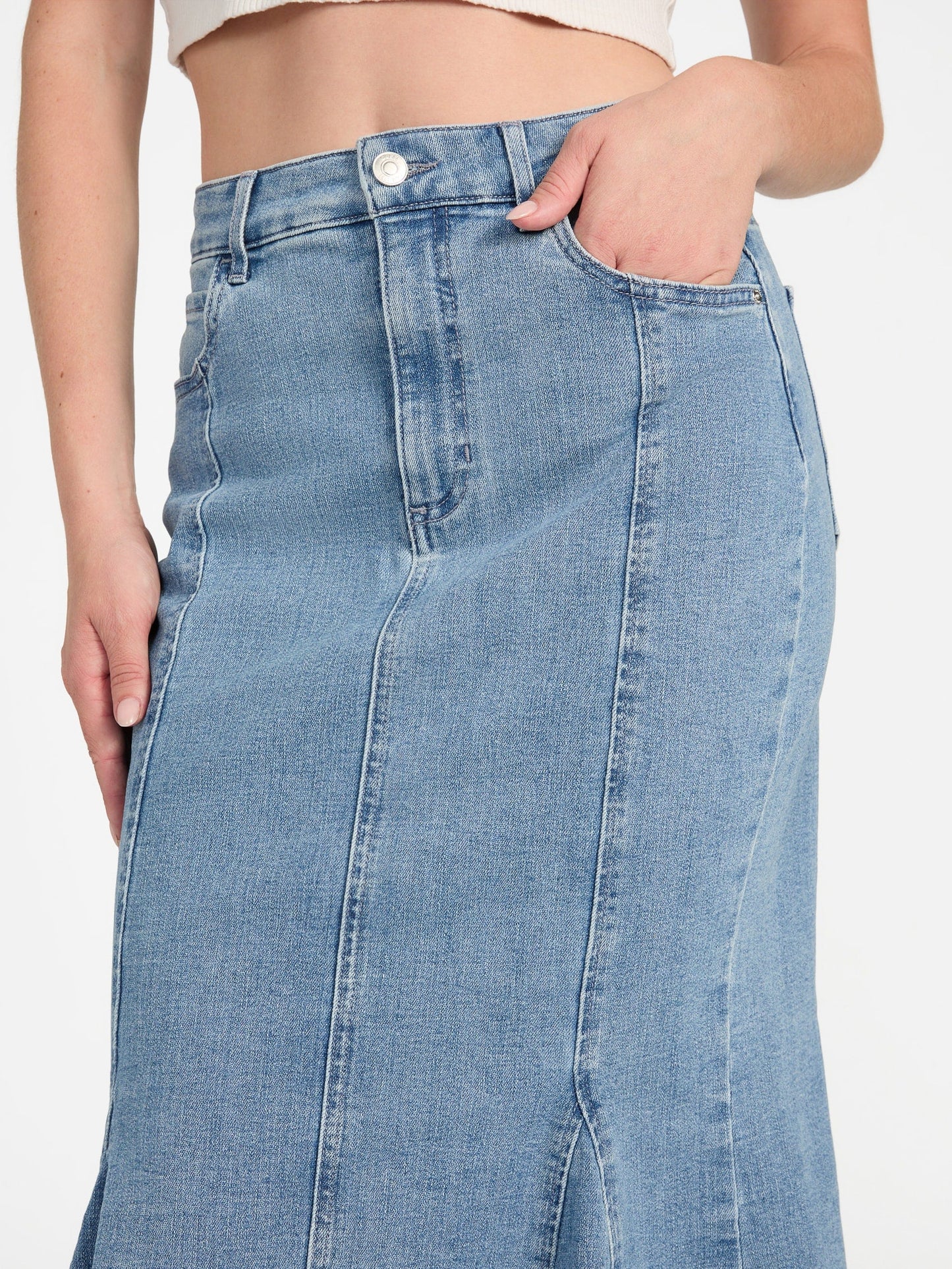 LIA DENIM MIDI SKIRT