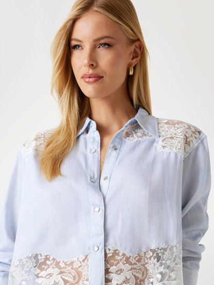 LS EVIE DENIM TOP
