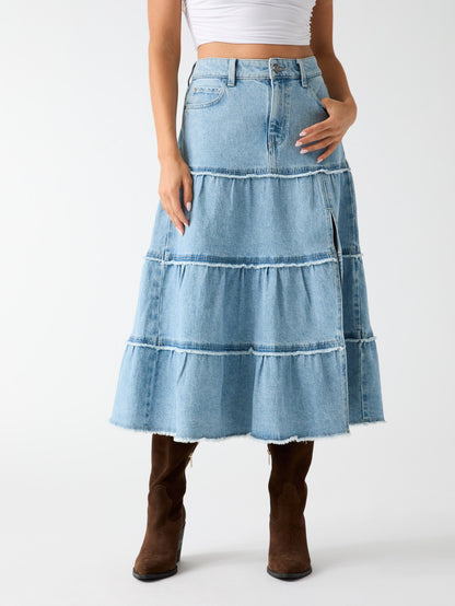 RORI DENIM MIDI SKIR